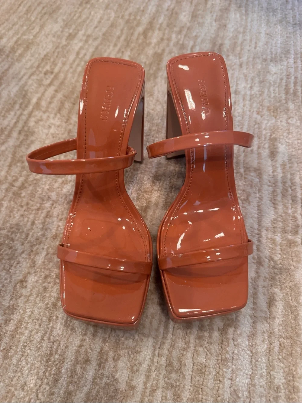 Y2K Women’s Platform High Heel Sandals in Burnt Orange/ Dark Camel